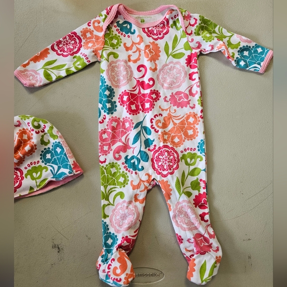 Vera Bradley Baby 3-6M Girls Multicolor Floral Long Sleeve One Piece Outfit - Picture 3 of 6